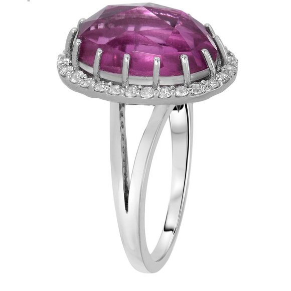 DESIGNER 7.75 CTW DOUBLET PINK QUARTZ/TOPAZ .925 STERLING SILVER RING SZ 10**NEW - Picture 2 of 2